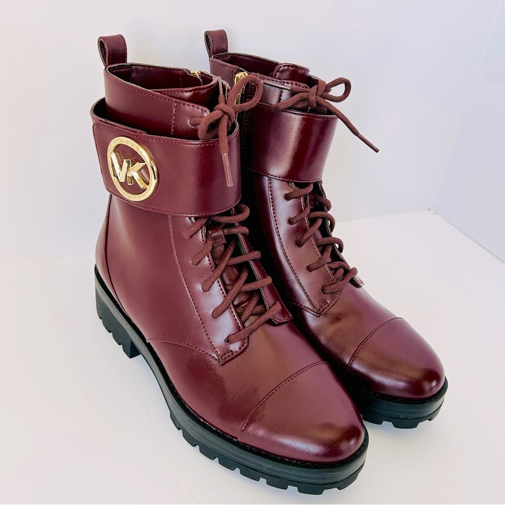 NEW MK MICHAEL KORS Tatum Lug Combat  Ankle Lace Up Boots Women’s 7